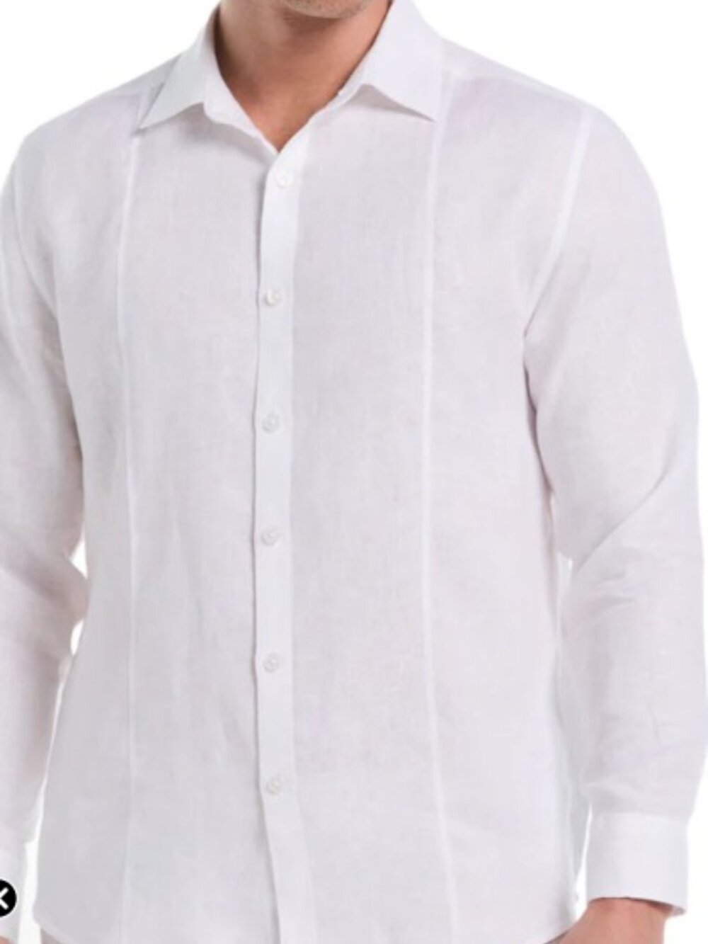 Cubavera White Linen Casual Button-Down Shirt. Size XXL
